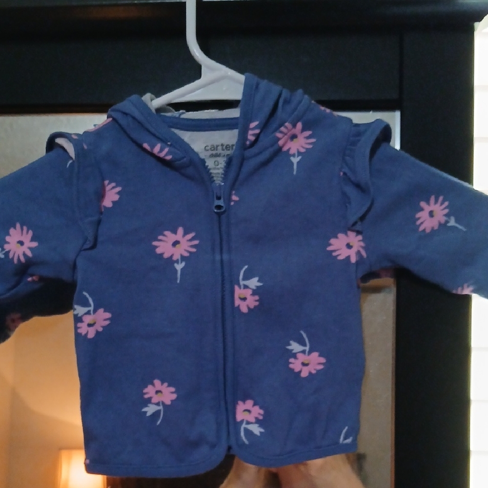 Carter's Floral Hoodie in Blue and Pink
